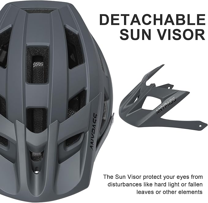 Mountain Bike Helmet Adult Men Women - Ultra Comfort, Super Lightweight Bicycle Helmets, MTB Cycling Gear Biking Accessories with Adjustable Fit & Removable Sun Visor