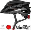 KINGBIKE Bike Helmet for Adult Men Women Youth Road Commute Mountain Cycling Helmets with USB Rechargeable Light Replaceable Padding and Visors Lightweight 20.4-23.6in