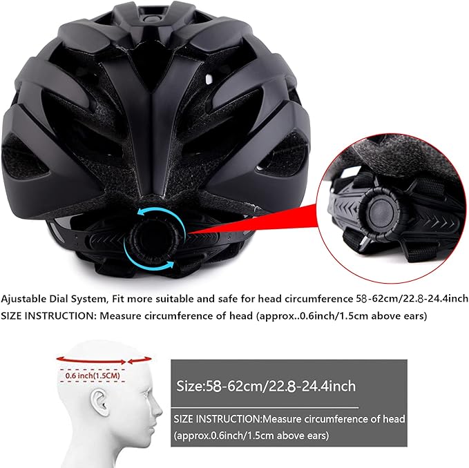 Adult Bike Helmets, Adjustable Mens Womens Bicycle Helmet, Lightweight Road Mountain Cycling Safety Sports Helmets with Detachable Visor