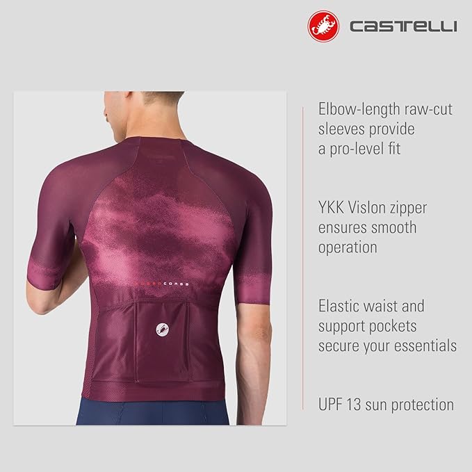 CASTELLI Men’s Climber’s A/C Jersey, Quarter Length Sleeve, Full Zip, Road Cycling & Gravel Biking Jersey with UV Protection