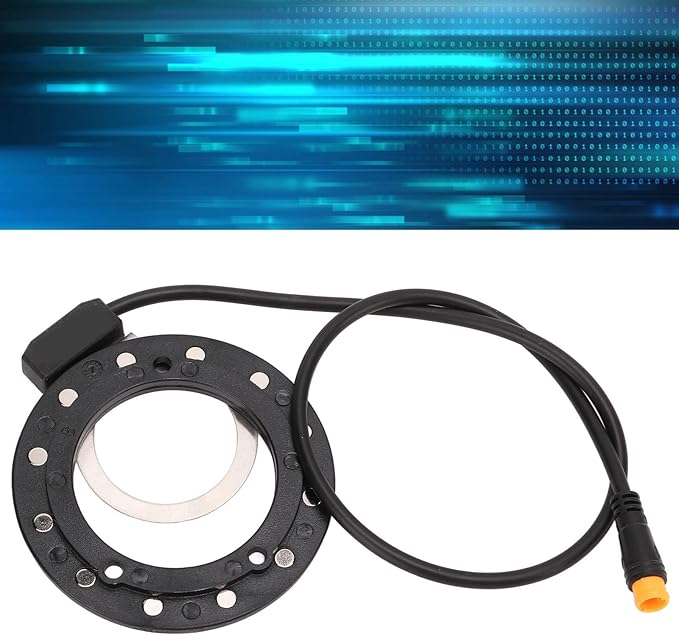 Alomejor Electric Bike Sensor,Dual Hall Sensors Precise Pedal Detection Pedal Assist Sensor 12 Magnets Reliable PC Plastic Durable housing for Urban commuters Mountain Bikers Leisure Cyclists