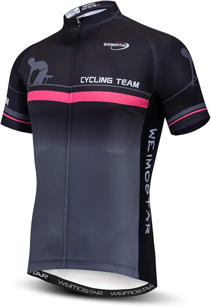 Cycling Jersey Short Sleeve USA Style Bike Tops with Pocket Reflective Stripe