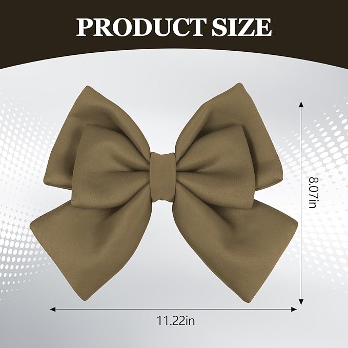 Bow Helmet Accessory, 8.07"x11.22" Stylish Motorcycle Helmet Bow Decoration for Women, Removable Cute Fashion Ribbon Bows Ornament for Motorcycle Scooter E-Bike Helmets (Coffee)