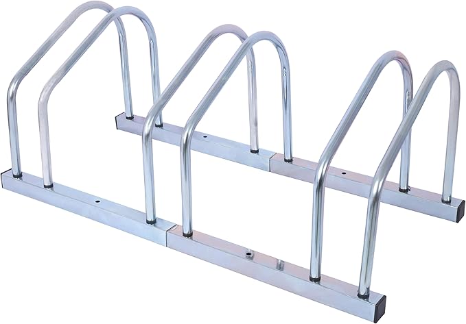 ZeHuoGe Bikes Floor Stand, Bike Parking Rack Garage Bike Storage Stand Indoor/Outdoor 22-28" Wheel Stand, Max Tire Width 2.15" (Silver, 3 Bikes)