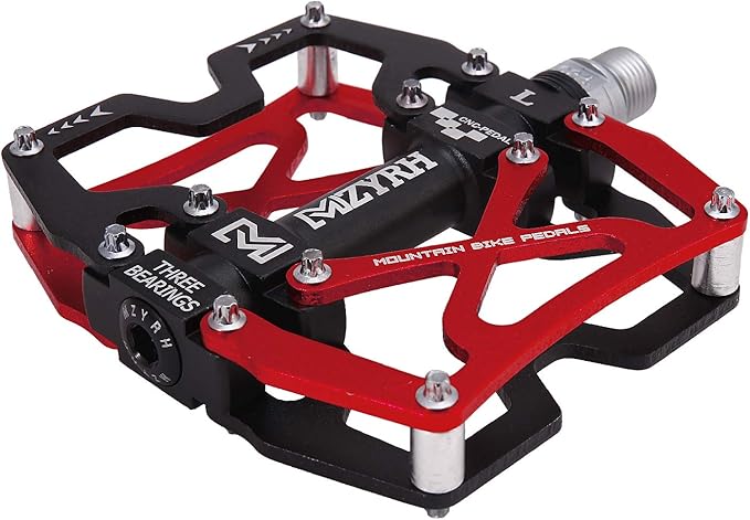 MZYRH Mountain Bike Pedals, Ultra Strong Colorful CNC Machined 9/16" Cycling Sealed 3 Bearing Pedals