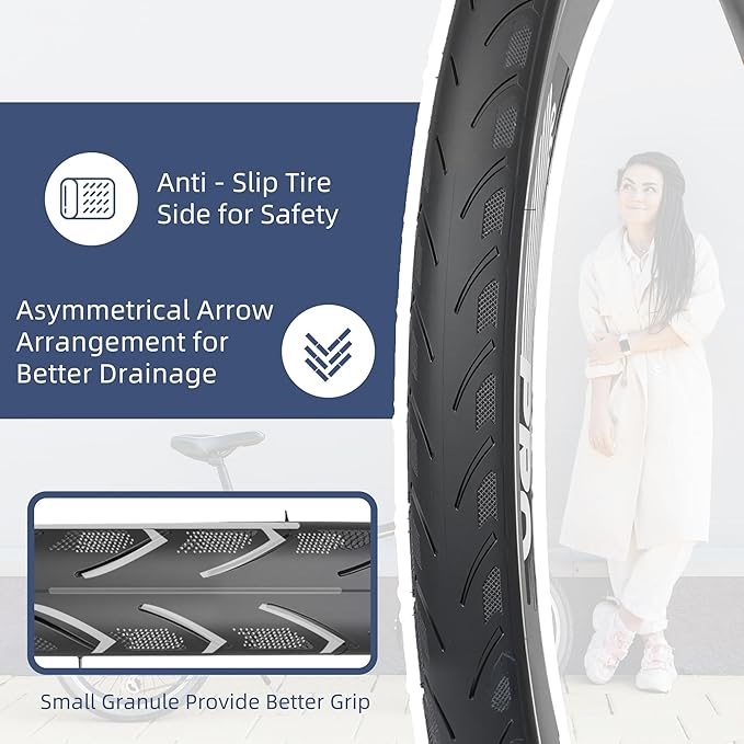 20 x 1 3/8(37-451) Kids BMX Bike Tires City Folding Bike Tires 20 inch Anti-Slip Foldable Replacement Tire Fits Most Kids Bikes,BMX Tires 20 inch,Black