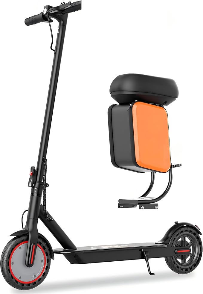 Folding Electric Scooter for Adults with Seat- 19MPH & 21-Mile Range, 350W Motor, 8.5" Solid Tires with App Control & Dual Brake System - UL2272 Certified Commuter E-Scooter
