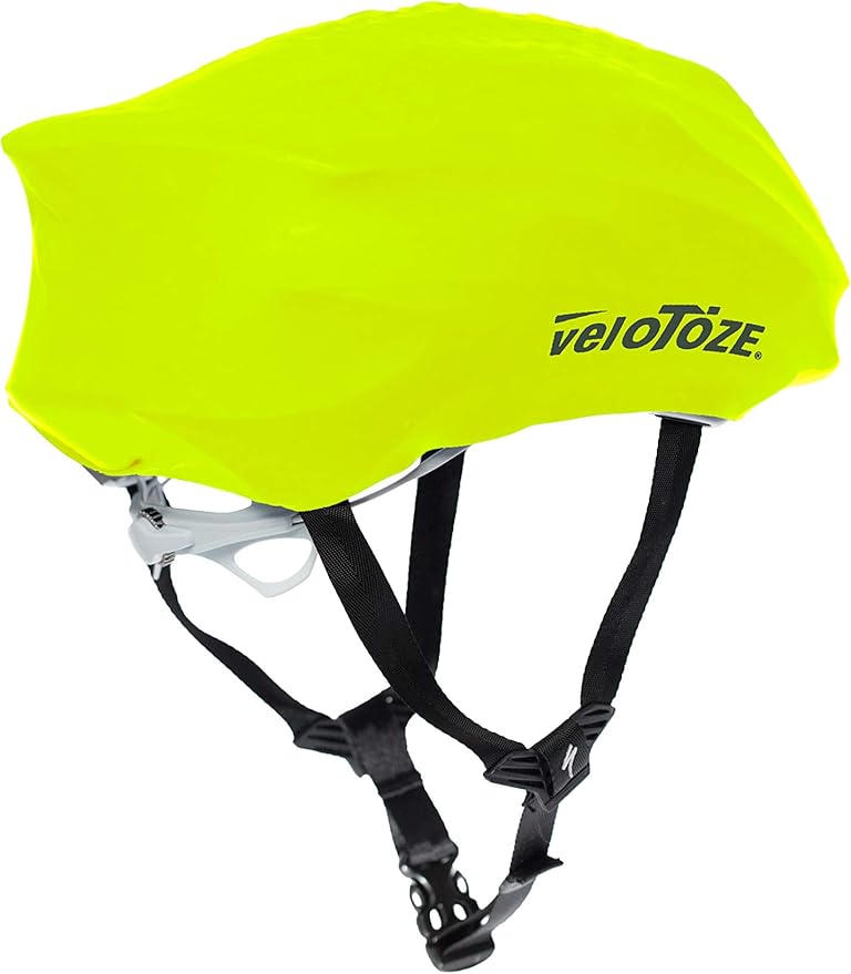 veloToze Cycling Helmet Cover, fits Most Bike Helmets - Keeps Wind, rain and Sun Away from Head; Bright Colors for Visibility