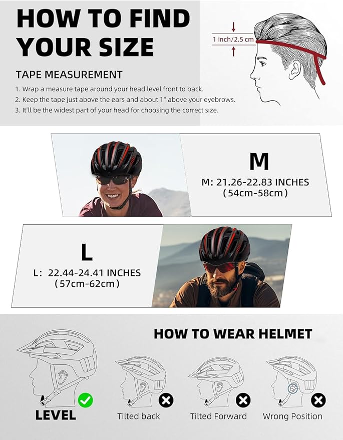 Shinmax Bike Helmet with USB Rechargeable Light & Detachable Magnetic Goggles UV Protective, Bicycle Helmet Men Women Mountain Road Adjustable Adult Cycling Helmet (WT-049)
