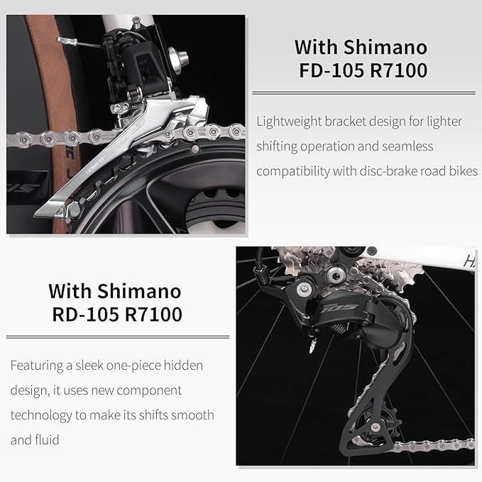 SAVADECK Carbon Road Bike,Lightweight Full Carbon Racing Bicycle with Shimano 105 R7120 24S Shift Groupset and Hydraulic Oil Disc Brake Bike