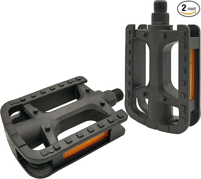 Bike Pedals, 9/16" Non-Slip Bike Pedals with Reflectors, Bicycle Pedals for Road Bike, BMX, Folding Bikes, Urban Bikes, Adult Bicycle