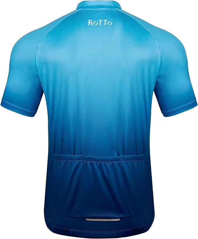 ROTTO Cycling Jersey Mens Bike Shirt Short Sleeve Gradient Color Series