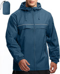 GEEK LIGHTING Rain Jacket Men Lightweight Waterproof Jackets Packable Windbreaker Hooded Raincoat for Golf Cycling Outdoor