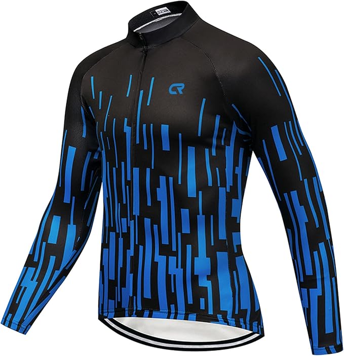Coconut Ropamo CR Long Sleeve Cycling Jersey Mens, 3+1 Zipper Pockets Bicycle Tops Quick Dry Breathable Biking Shirt