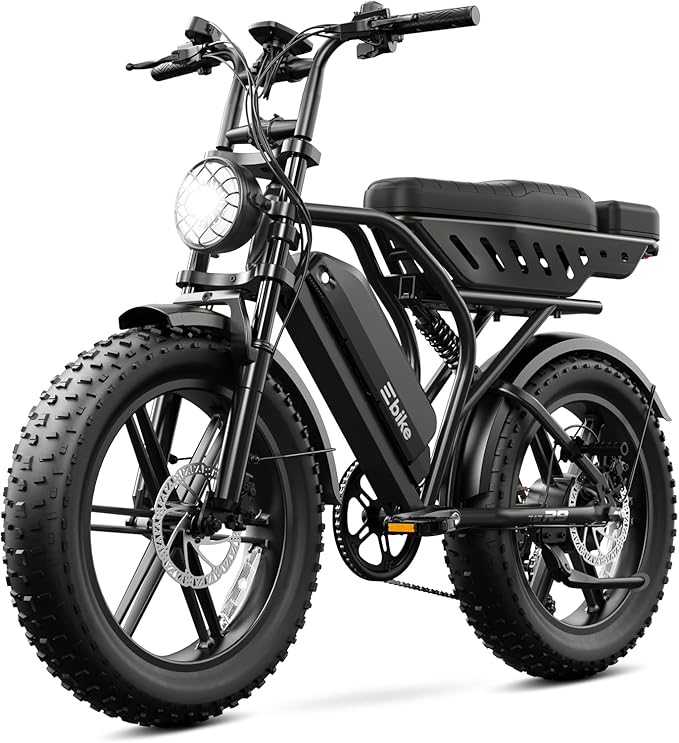 TST Electric Bike for Adults 1500W Peak 20" Fat Tire All-Terrain E-Bike 60/130 Miles 28 MPH Electric Dirt Bike - 48V 15/30 AH Battery Tested to UL 2849 Powered Electric Bicycle