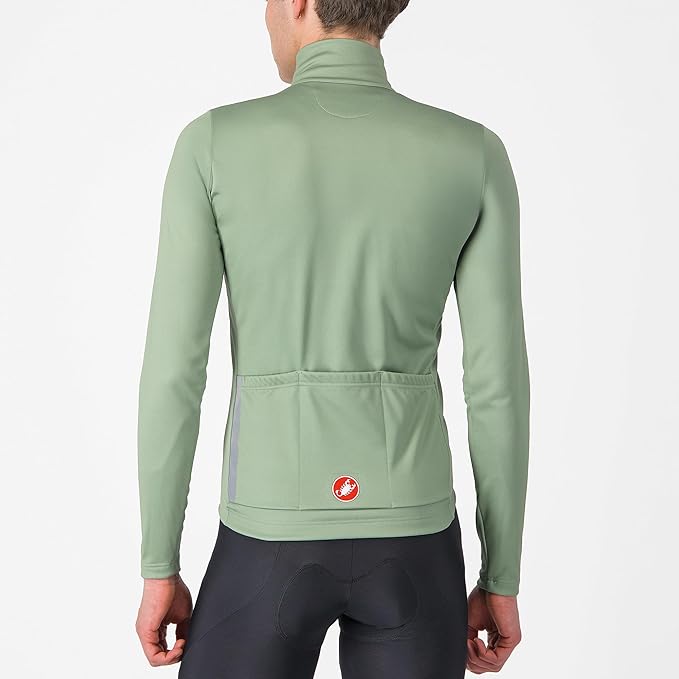CASTELLI Men's Entrata Thermal Jersey, Long Sleeve Zip Up Fleece Insulated Base Layer for Winter Road Cycling I Gravel Biking