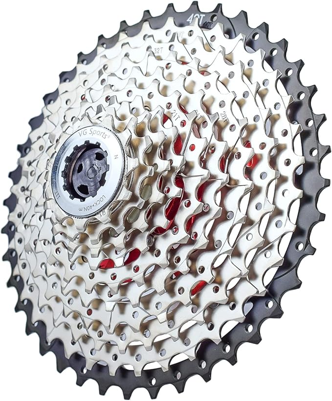 VG SPORTS 8/9/10/11/12 Speed Ultra-Light Bike Cassette for Mountain Bike 11-40T/11-42T/11-46T/11-50T/11-52T MTB Cassette Lightweight Aluminum Bracket Cassette