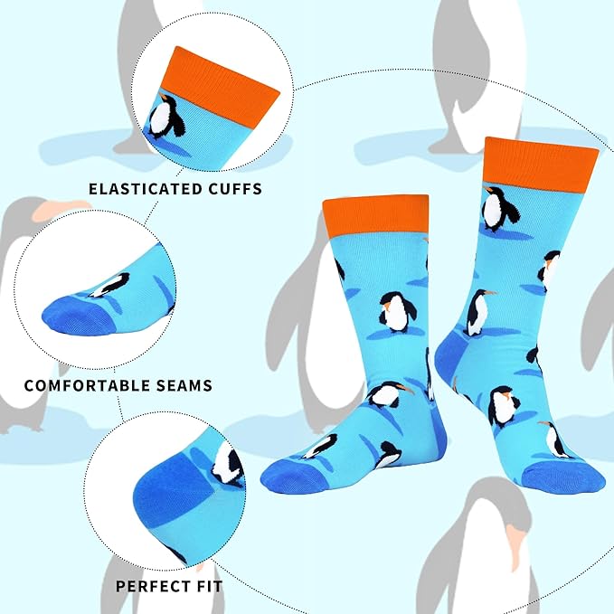 WeciBor Men's Dress Funny Crazy Colorful Novelty Combed Cotton Crew Socks 12 Pack - Size 7-10/10-13/13-15
