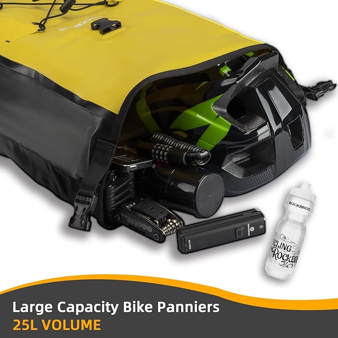 ROCKBROS Bike Panniers Waterproof Bike Rear Rack Bag Max 30L Large Capacity Bike Rear Panniers for Cycling Traveling Commuting 1 Pack