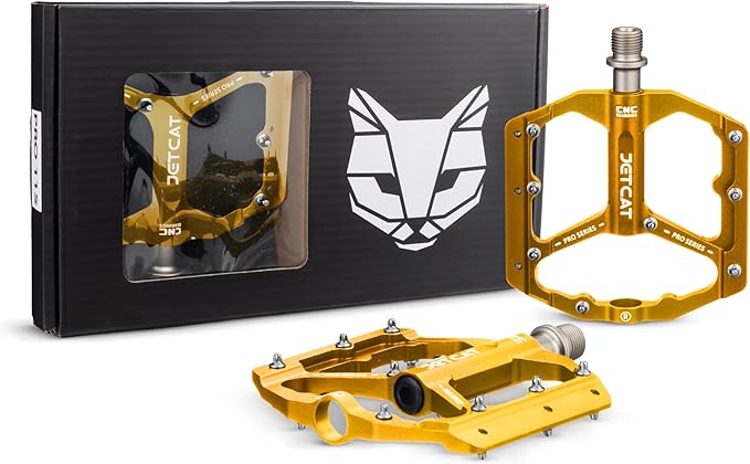 Mountain Bike Pedals Flat - MTB Pedals Flat, Bicycle Pedals, Road Bike Pedals, BMX Pedals, for BMX MTN Road Gravel EBike, Specialized Parts, Adults, Aluminum Metal Stamp 9/16"