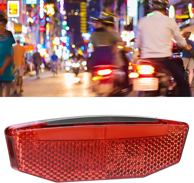 Night Riding Tailight, 6V-60V LED Warning Light, Waterproof, Red, Rear, E-Bike Tailight