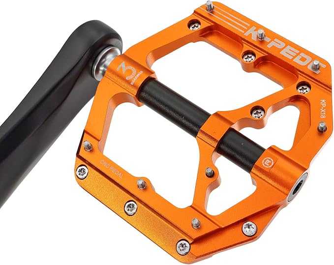 Aluminum Alloy 9/16" Bike Pedal MTB Wide Platform Flat Non-Slip Bicycle Pedals with 3 Bearings for Mountain Bikes, Road, BMX