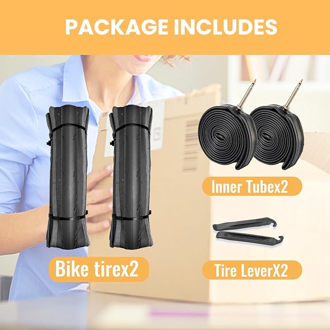 Hycline Road Bike Replacement Tire: 700x25C/700x28C/700Cx35C Folding High-Performance Wear-Resistant Bicycle Tires for City Commuter Road