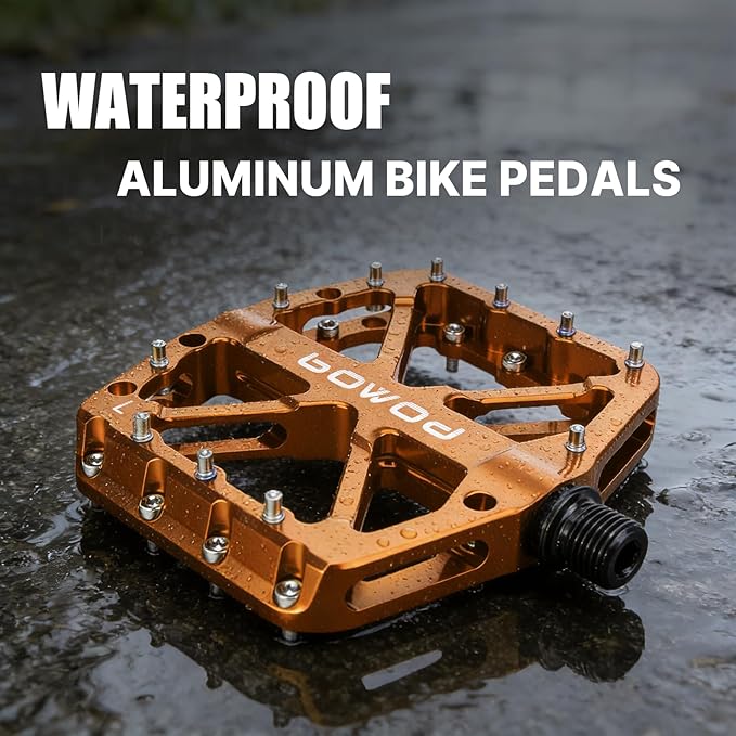 Bike Pedals 9/16" Lightweight Non-Slip Bicycle Platform Pedals - Fits Most Adult Bikes & Mountain Bikes &MTB, Road Bikes and Slip-Resistant Design
