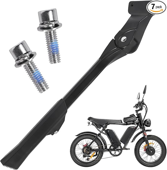 Kickstand Compatible with Ridstar Q20, Q20 Pro, H20pro, High-Strength Thickened Aluminum Alloy E-Bicycle kickstand, Fit 20-22 Inch E-Bicycles, Upgraded Adjustable Non-Slip (2 Screws 4 Metal Washers)