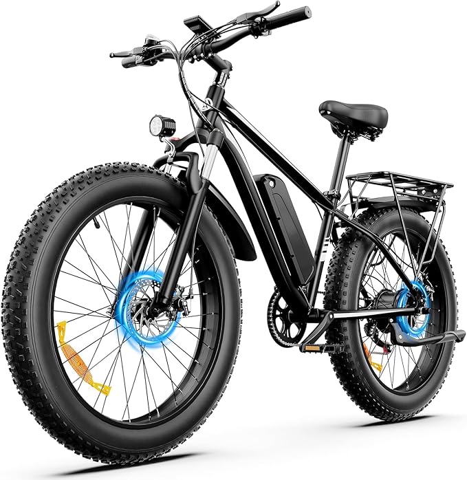 Electric Bike for Adults and Teens, Ebike, Electric Bicycle Mountain Dirt Bike Fat Tire Electric Bike, Multi-Funtional Bike for Work, School, Commute, Off-Road