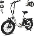 Wildeway Folding Electric Bike for Adults with 32Ah Battery Long Range 750W Motor 28MPH, 20"x 3.0"Fat Tire Foldable EBike, Urban City Commuter Men Women Bicycle 7 Speed Gear