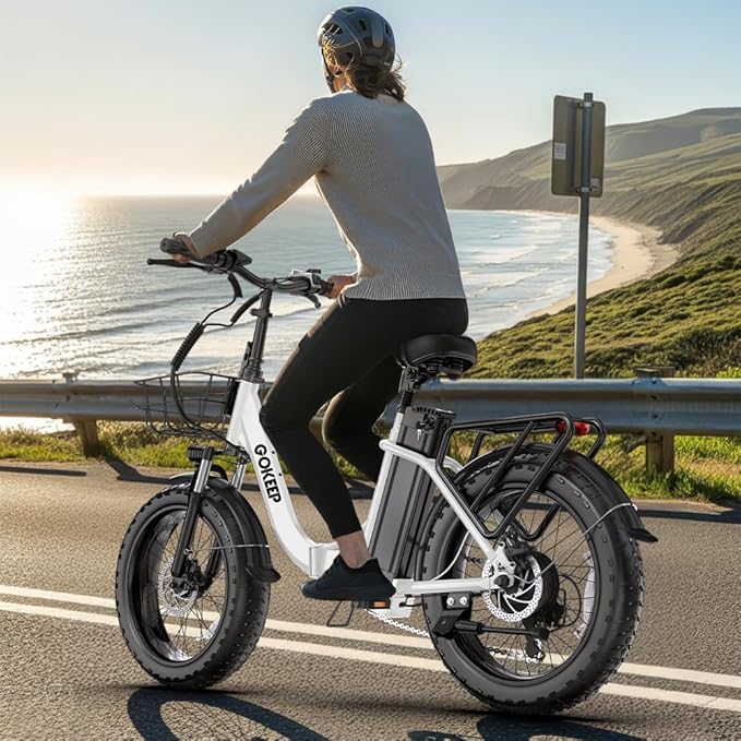 1300W/1800W Folding Electric Bike for Adults, 75-86 Miles PAS Range, 52V 13Ah/18.2Ah Removable Battery, 20" Fat Tire Electric Bicycle, 20MPH 7-Speed Commuter Ebike, Max 330LBS, UL2849 Certified