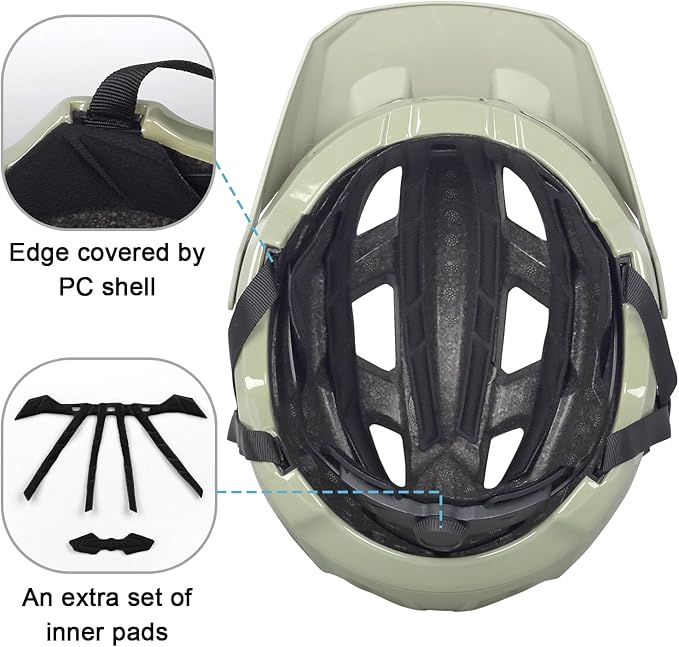 Bike Helmet for Adult & Youth, Lightweight MTB Helmet with Adjustable Visor for Mountain/Road Cycling, 2 Sizes for Men Women Boys Girls