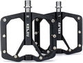 Mountain Bike Pedals 9/16", 3 Sealed Bearings Non-Slip Bicycle Pedals Aluminum CNC Machined Wide Flat Pedals for Road Bike MTB