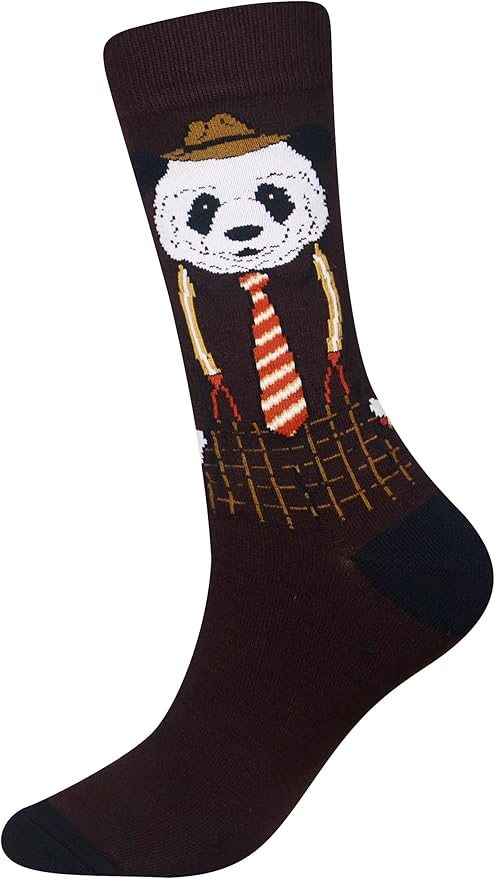 Cansok Men's 2/4 Packs Fun Crazy Novelty Dress Crew Socks