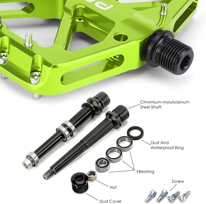 Bike Pedals 9/16" Lightweight Non-Slip Bicycle Platform Pedals - Fits Most Adult Bikes & Mountain Bikes &MTB, Road Bikes and Slip-Resistant Design
