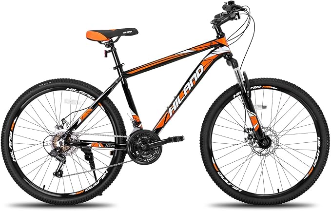 HH HILAND 26'' Mountain Bike, 3 6 Spokes, 21 Speeds Drivetrain, Aluminum Frame 26 Inch Wheels, Disc-Brake Bike for Men Women Men's MTB Bicycle