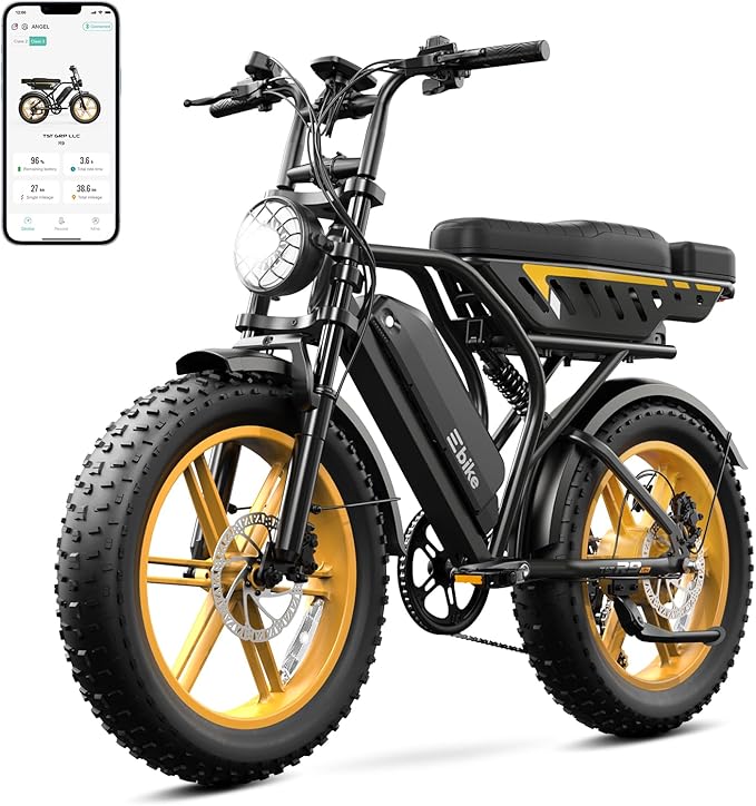 TST Electric Bike for Adults 1500W Peak 20" Fat Tire All-Terrain E-Bike 60/130 Miles 28 MPH Electric Dirt Bike - 48V 15/30 AH Battery Tested to UL 2849 Powered Electric Bicycle