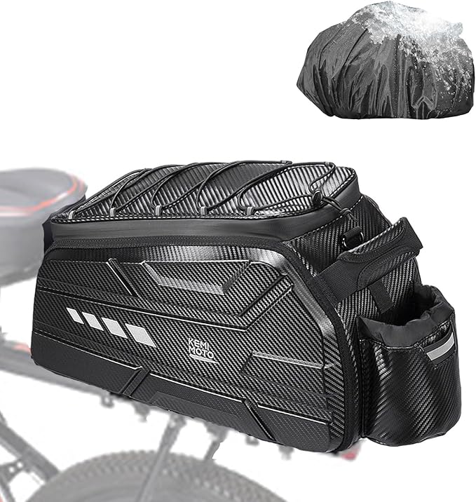KEMIMOTO Bike Rear Bag EVA Hard Shell, 11L/20L/40L Upgraded Ebike Rear Rack Bag with Waterproof Cover, Bicycle Trunk with Shoulder Strap for Commuter Travel Outdoor