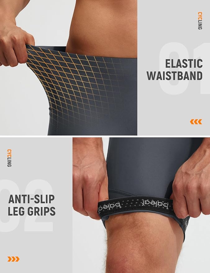 baleaf Men's 4D Padded Bike Shorts Cycling Zipper Pockets Biking Bicycle Mountain Riding Biker Cycle UPF 50+