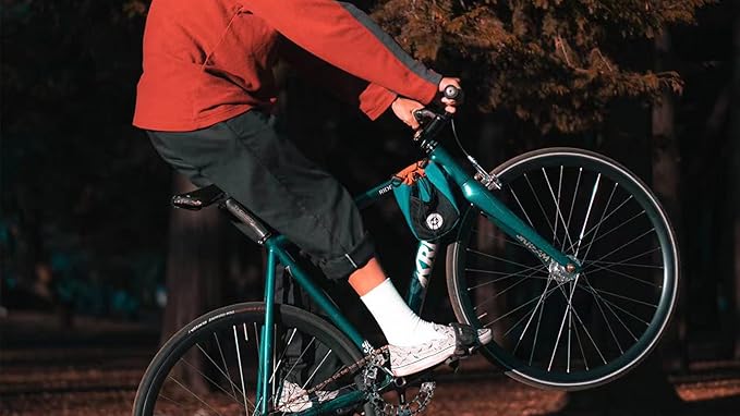 ULAC NEO PORTER C-HOLD Bike Feed Bag for Top Tube, Handlebar, Stem and Saddles (Navy-Orange, Large)