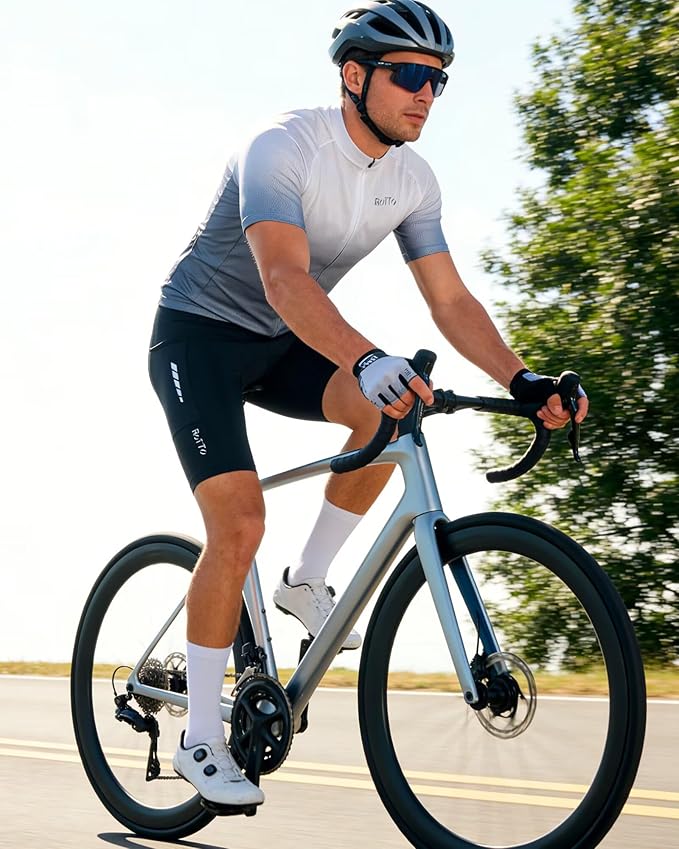 ROTTO Cycling Jersey Mens Bike Shirt Short Sleeve Gradient Color Series