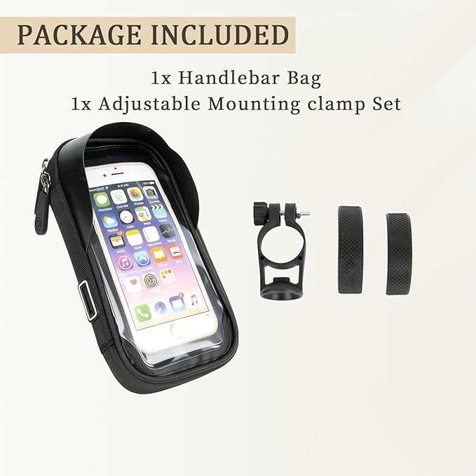 PSLER Bike Frame Bag Waterproof - Bike Top Tube Bag, Mountain Biking Accessories & Bicycle Pouch, Bicycle Top Tube Bag Accessories for Phones 4.5" to 6.4", Fits 22.2-30mm Tubes, Small