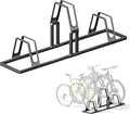 Heavy-Duty 3 Bike Storage Rack with Elevated Parking Space Design – 6KG Floor-Mounted Bicycle Stand, Indoor/Outdoor Universal Rack Compatible with Mountain Bikes & Road Bikes