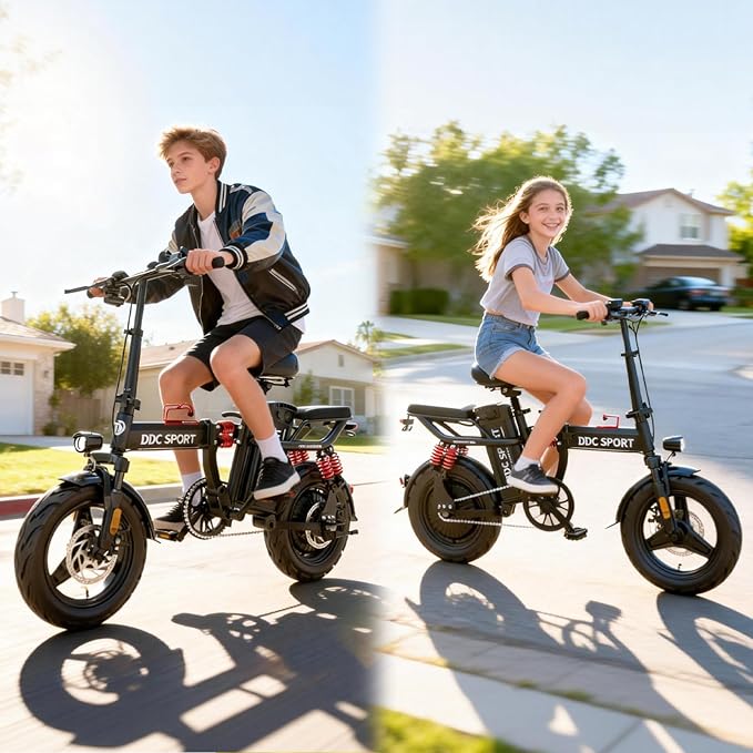 Folding Electric Bike for Adults, 800W Peak Motor 25MPH, Ebike with 48V 14Ah Removable Battery, 35-55 Miles Range, 14'' Adults Electric Bicycles for Men Women Commuter UL 2849 Safety Standard