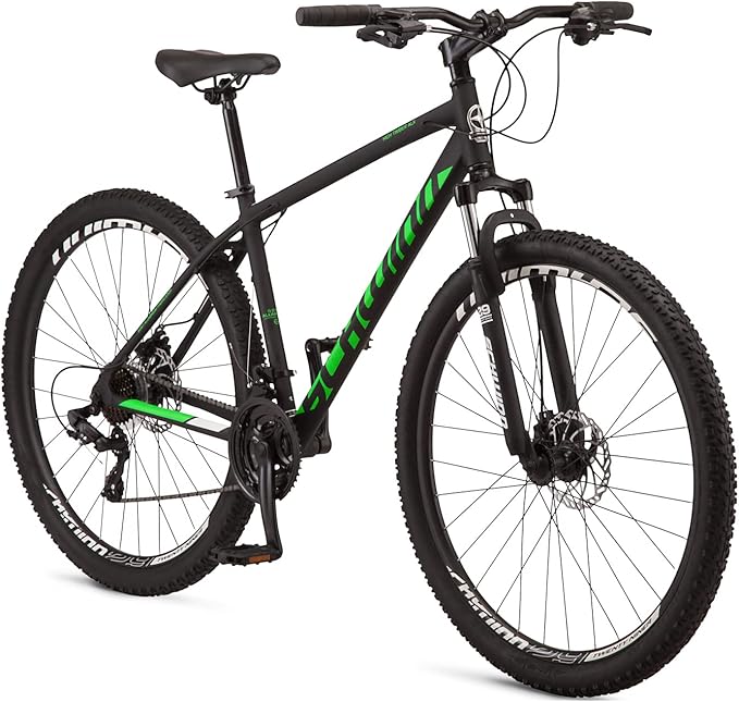 Schwinn High Timber Mountain Bike for Adult Youth Men Women Boys Girls, 24 to 29-Inch Wheels, 7 or 21-Speeds, Front Suspension, Aluminum and Steel Frame Options
