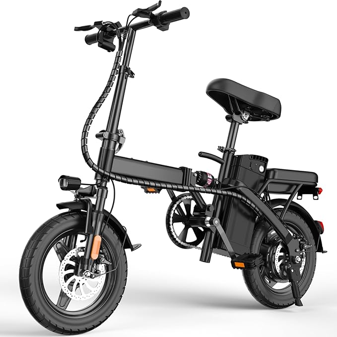 Folding Electric Bike for Adults and Teens, 14" Foldable E-Bike with 500W Motor, Commuter Mini Ebike with 48V Removable Battery UL 2849 Certified, Electric Bicycle with 20 Miles PAS Range