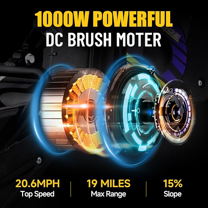 KOOZ HP112E PRO 36V 1000W Electric Dirt Bike for Kids, 3 Speed Modes Teen Electric Motorcycle Up to 20.6 MPH& 19 Miles Long-Range, Dual Suspension & Disc Brake, 16" Sturdy Tire