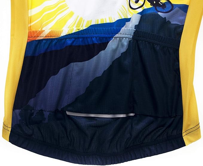 Men Cycling Jersey Skull Bike Short Sleeve Tops Quick-Dry Reflective 3-Pockets S-3XL
