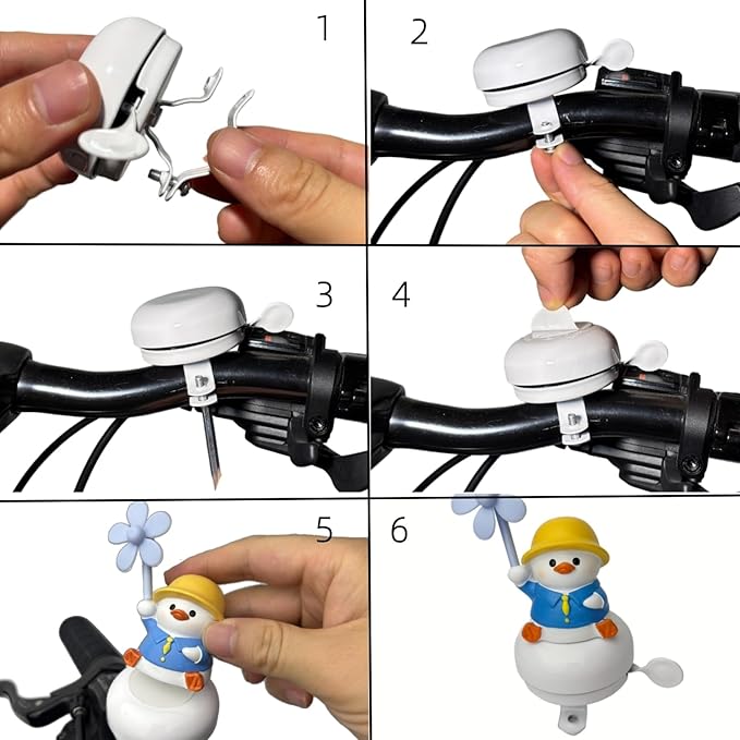 Duck Bike Bell with Wind Sponners -Classic Bike Bells and Beach Cruiser Mountain Bike Bells for Adults and Kids with Loud Ring Sound